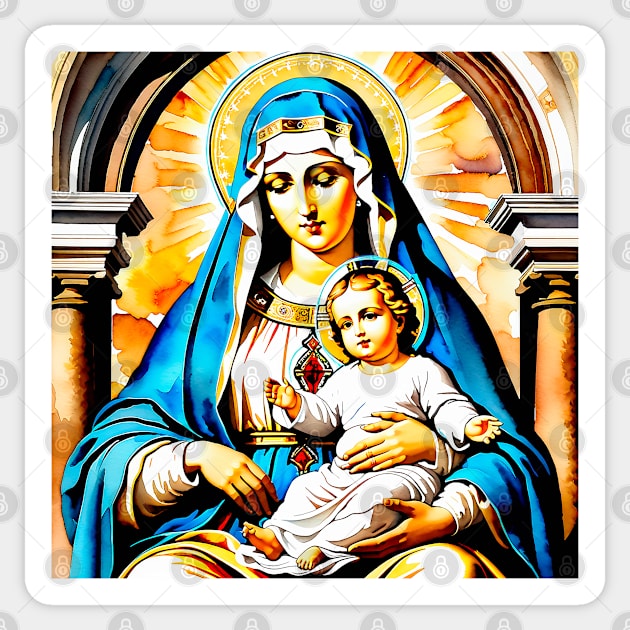 Mom and baby son Jesus Christ Sticker by Marccelus